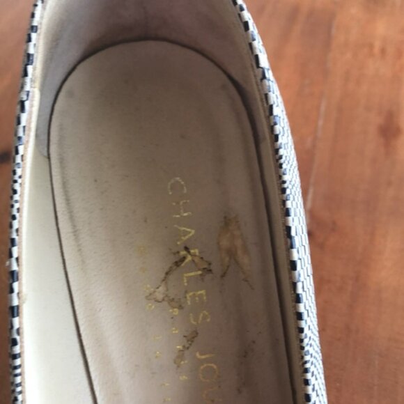 Rare Vintage Charles Jourdan Leather Pumps Black & Ivory Pattern Sz‎ 6 - EUC - Picture 14 of 14